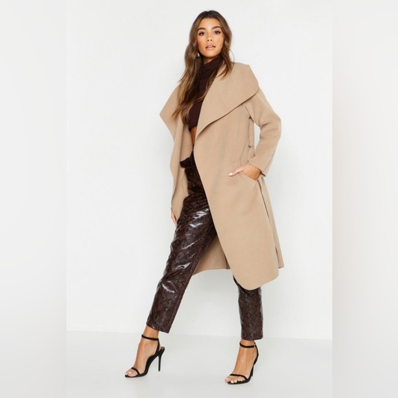 Camel Light Tan Soft Belted Trench Coat - Picture 2 of 12